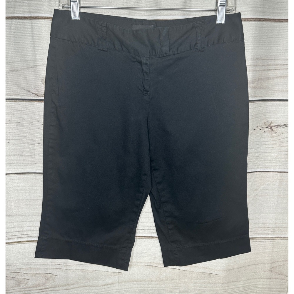 The Limited Cassidy Fit Bermuda Shorts Women 4 Black Knee Length Stretch Cotton